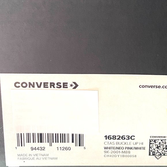 Converse Mens Size 168263C CTAS Buckle Up High Top White Neo Pink Canvas Sneaker - Picture 13 of 13